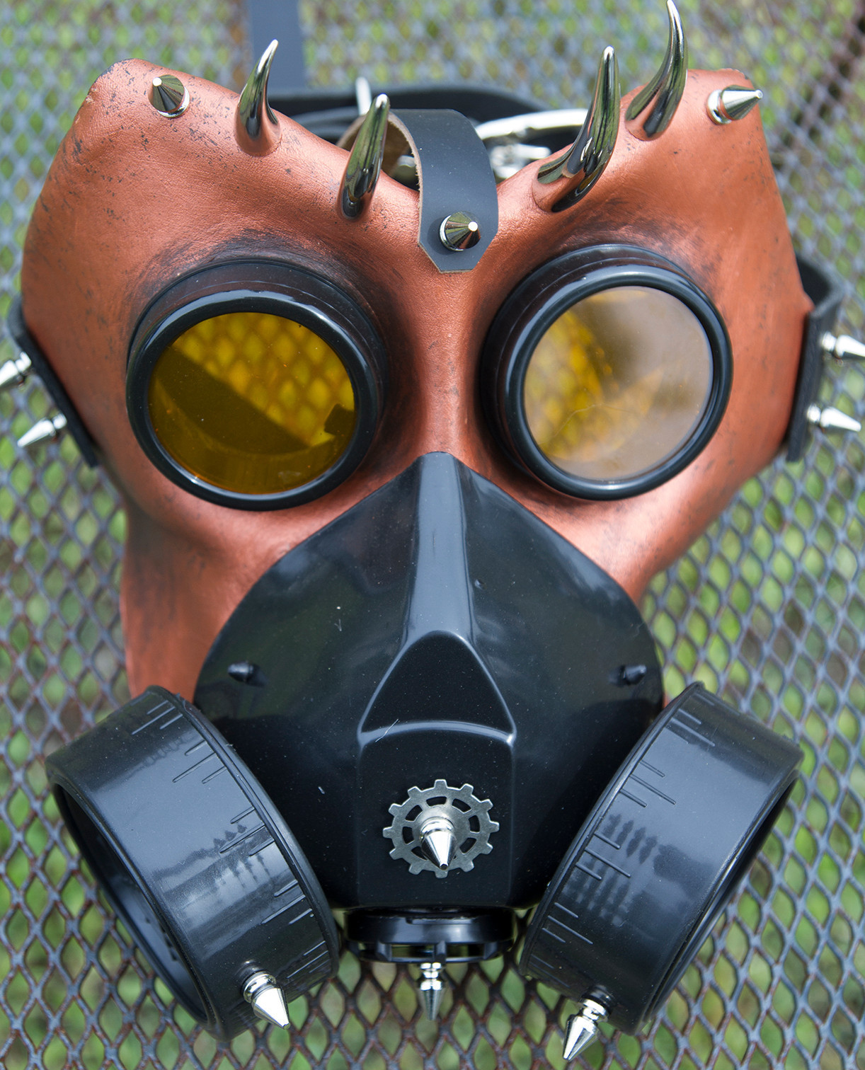 M2 leather gas mask spikes 